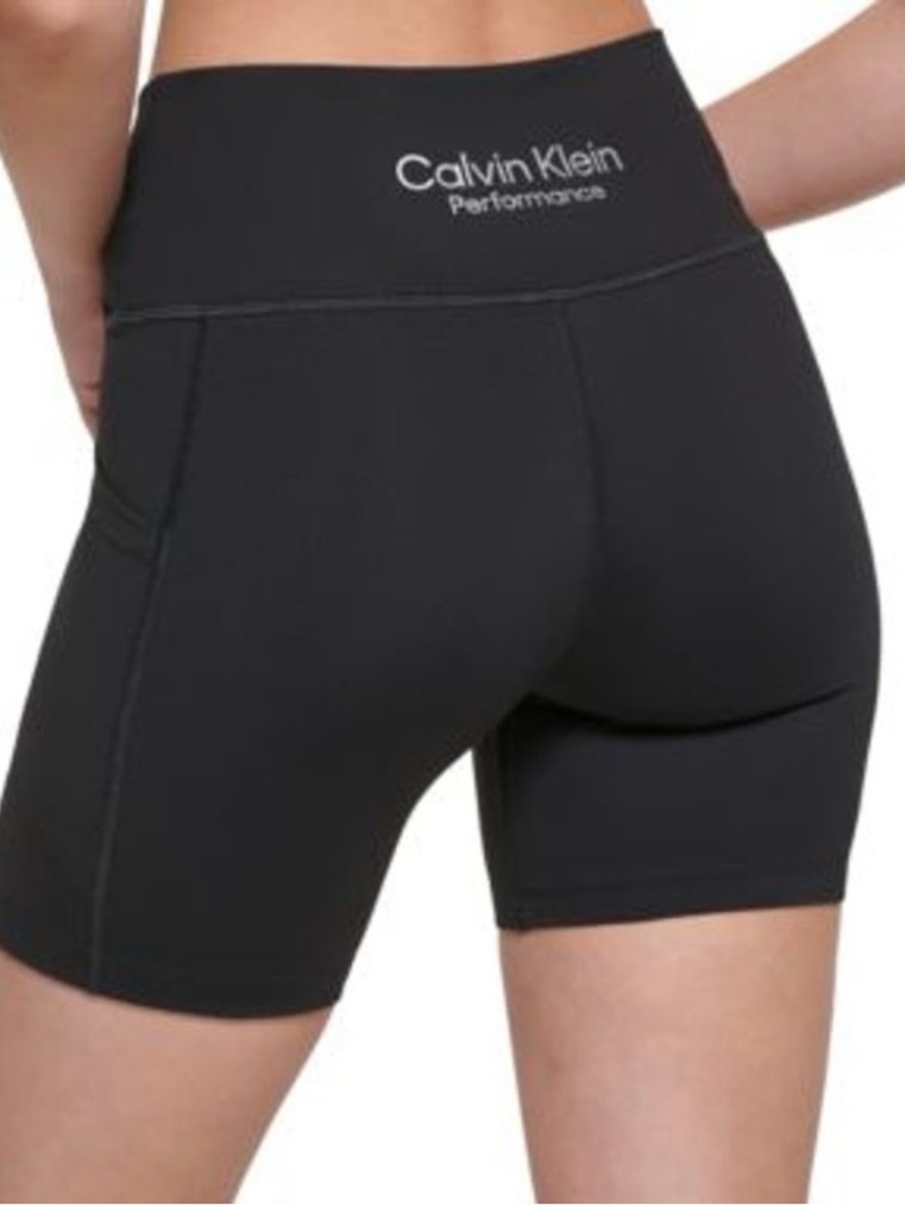 NWT CALVIN KLEIN PERFORMANCE BLACK STRETCH BIKER SHORTS M